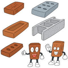 vector set of brick