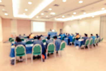 Blur background of seminar room