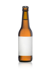 bottle of lager beer witih a blank label