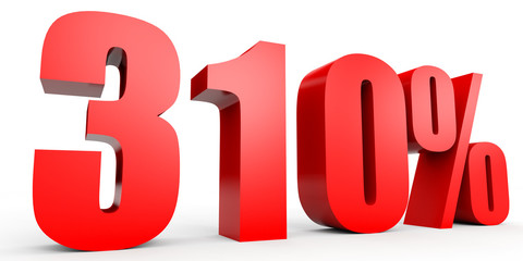 Discount 310 percent off. 3D illustration.