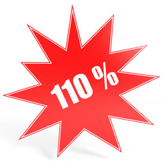 Discount 110 percent off. 3D illustration.