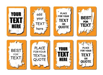 Obraz premium Vector quote or text boxes collection. Hand drawn frames. Grunge brush strokes, splatter textures.