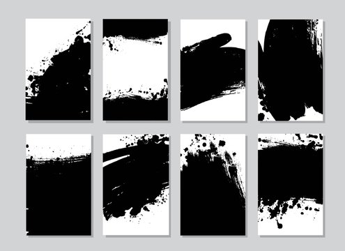 Vector Quote Or Text Boxes Collection. Hand Drawn Frames. Grunge Brush Strokes, Splatter Textures.