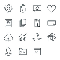 Account dashboard. The icons for account, which you may to use for web or app design.