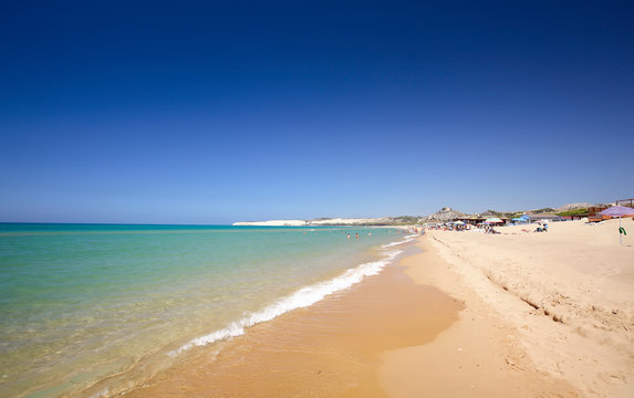 Long sandy beach between Eraclea Minoa and Torre Salsa, Sicily, Italy