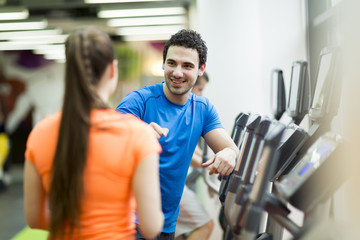 Fototapeta premium Training in the gym