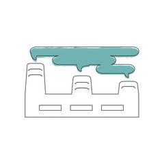 Ecology and Environment icon of factory for template website. Environmental protection and pollution works sign in thin line design. Vector illustration eps10