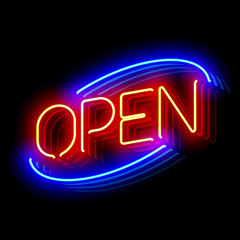 Open neon sign  © piai