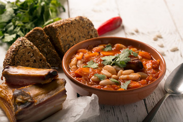 Rustic Kidney Bean Soup with beans and carrot