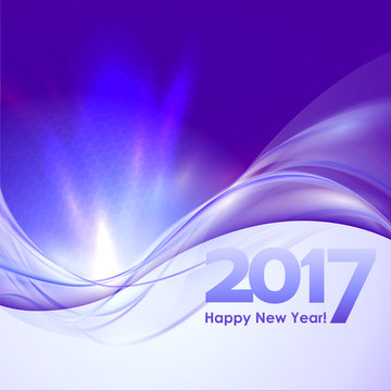 Happy New Year background with blue wave