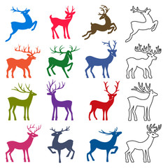 Colored & black deer set