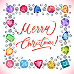 Xmas colored gems card © Anna Rassadnikova