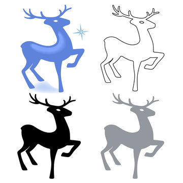 Marvellous deer stands (silhouette)