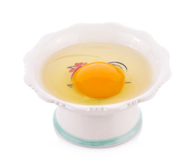 Chicken Egg , egg in a cup on a white background.