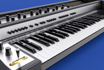 3D Isolated Modern Keyboard Illustration. Music instrument conce