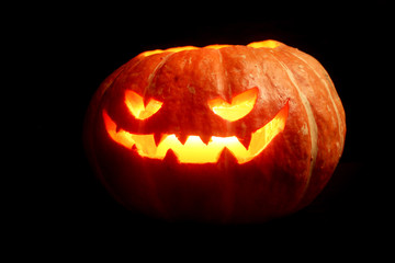 Halloween pumpkin on black
