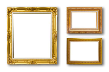 Set of picture frame. Photo art gallery isolated on white backgr