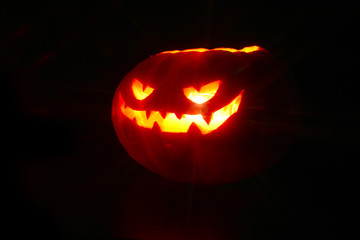 Halloween pumpkin on black