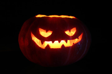 Halloween pumpkin on black