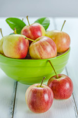 fresh apple with green bowl