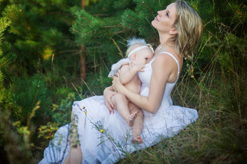 nursing mother on nature
