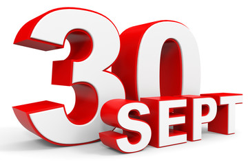 September 30. 3d text on white background.