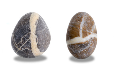two stone pebbles