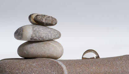 stacked stone pebble arrangement