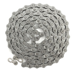 Fototapeta premium Bicycle chain with quick lock system on white background