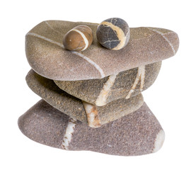 stacked stone pebble arrangement