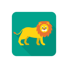 Obraz premium Lion color flat icon