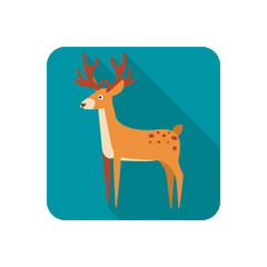 Deer color flat icon