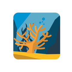 Coral color flat icon