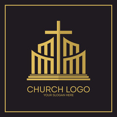 Fototapeta premium Church logo. Christian symbols. Jesus cross.