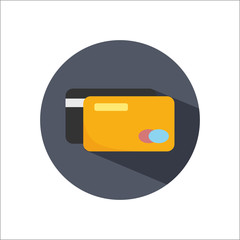 Gold credit card color flat icon