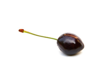 Sweet ripe cherries isolated on white background