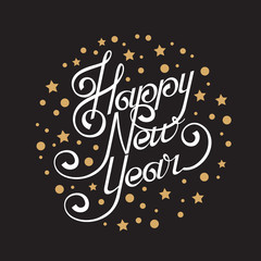 greeting card design with happy new year congratulation
