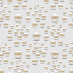 Scattered Pearls Seamless Pattern Isolated on Grey Background