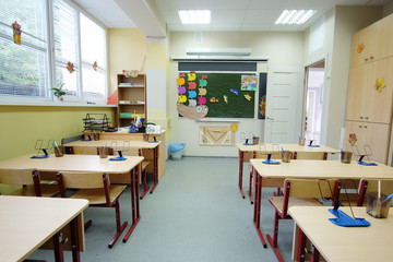 Fototapeta na wymiar Interior of an empty school class