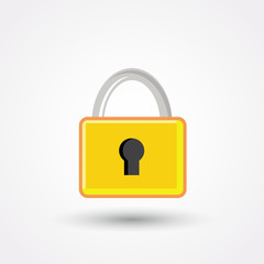 Padlock icon flat. Vector