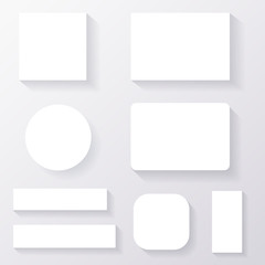 Set of banner shadow white paper. Vector