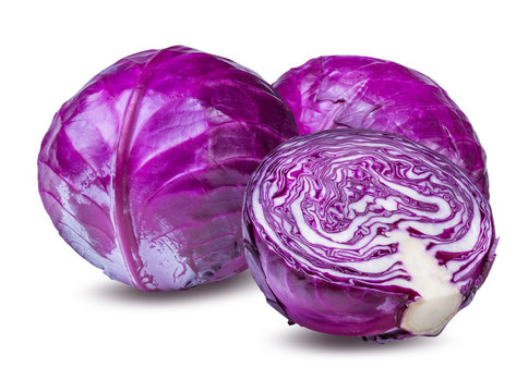 Red Cabbage Isolated On White