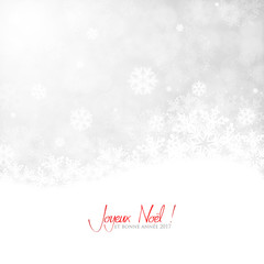 Carte de Noël avec flocons - Version grise