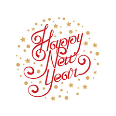 greeting card design with happy new year congratulation