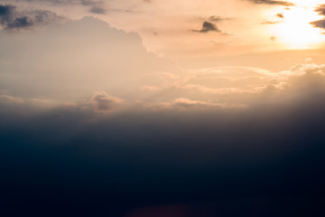 colorful dramatic sky with cloud at sunset