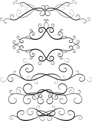 Vintage vector swirls text frames and decorative elements