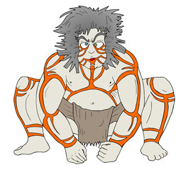 barbarian primate man draw