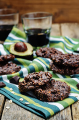 vegan avocado cashew butter oats chocolate cookie