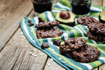 vegan avocado cashew butter oats chocolate cookies