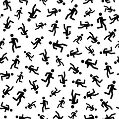 Running man seamless pattern